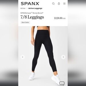 Spanx Black 7/8 Leggings Size M Petite